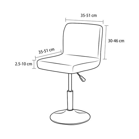 Guide des tailles housse de chaise de bar