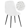 Housse de chaise scandinave petit dossier velours blanc