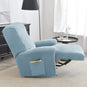 housse pour fauteuil relaxation velours 4 pièces bleue ciel