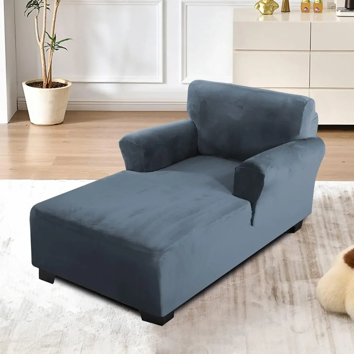 housse pour méridienne et chaise lounge avec double accoudoir anthracite
