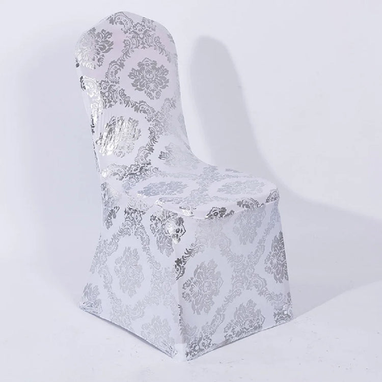 Housse de chaise mariage motif doré  argent