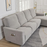 housse pour canapé relax 3 places méridienne gris clair