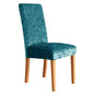 Housses de chaises extensibles velours brillant turquoise