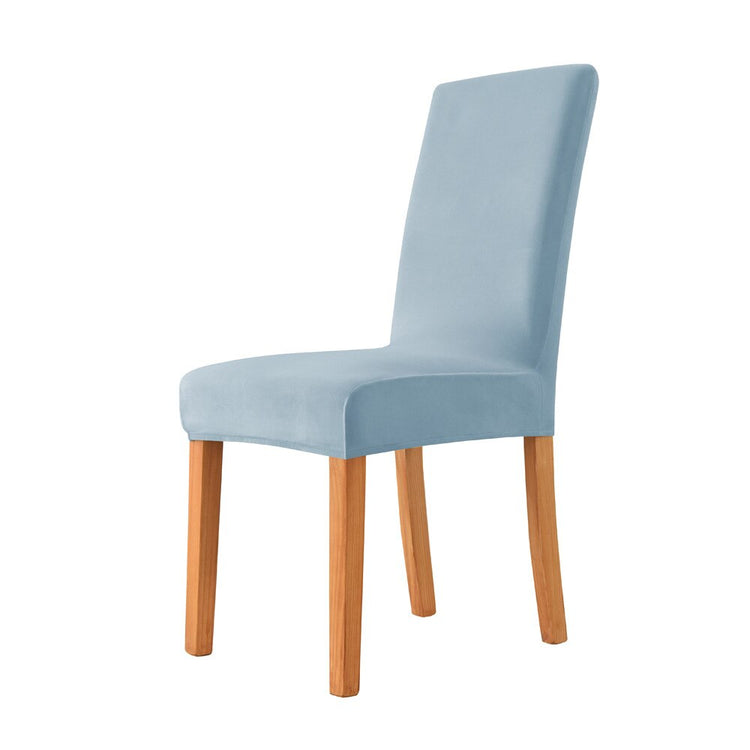 Housses de chaises extensibles velours bleue ciel