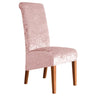 Housses de chaises hautes velours brillanté rose