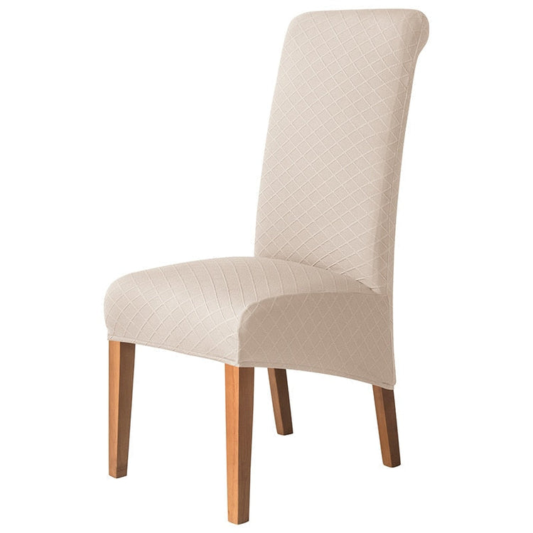 Housse de chaise haute grand dossier losange beige