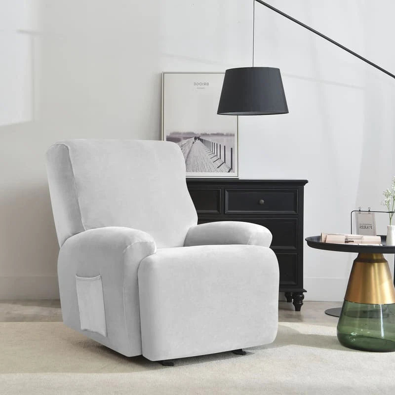 housse pour fauteuil relaxation argent vue profil