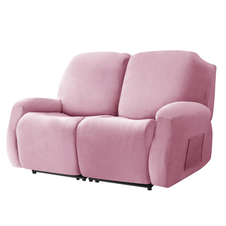 housse pour canapé relaxation 2 places velours rose