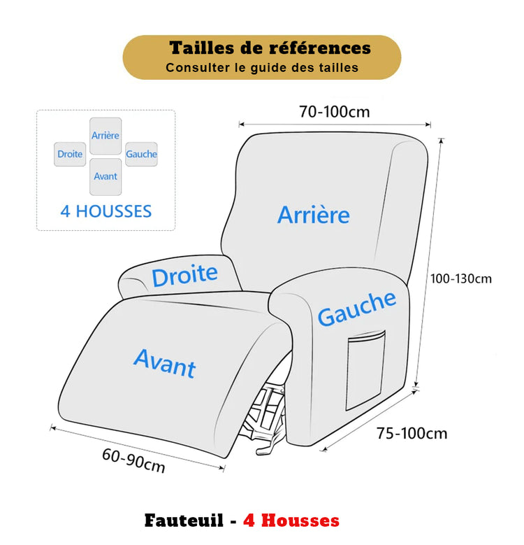 guide des tailles housse pour fauteuil relaxation