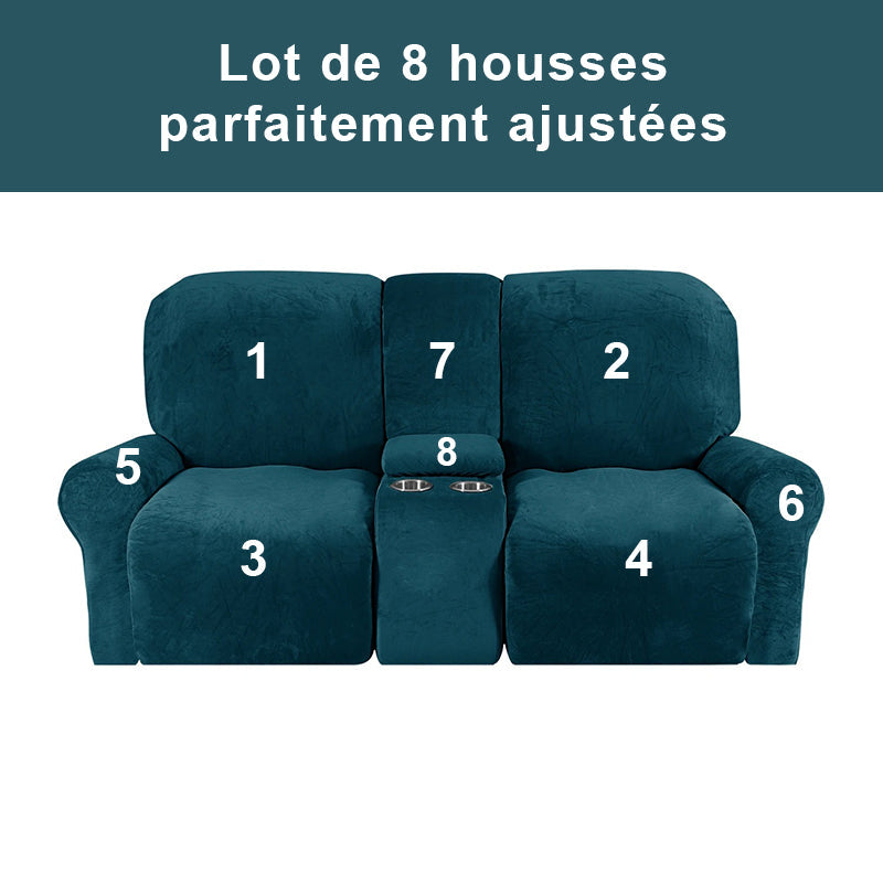 housses pour canapé relax 2 places Casaharmony turquoise