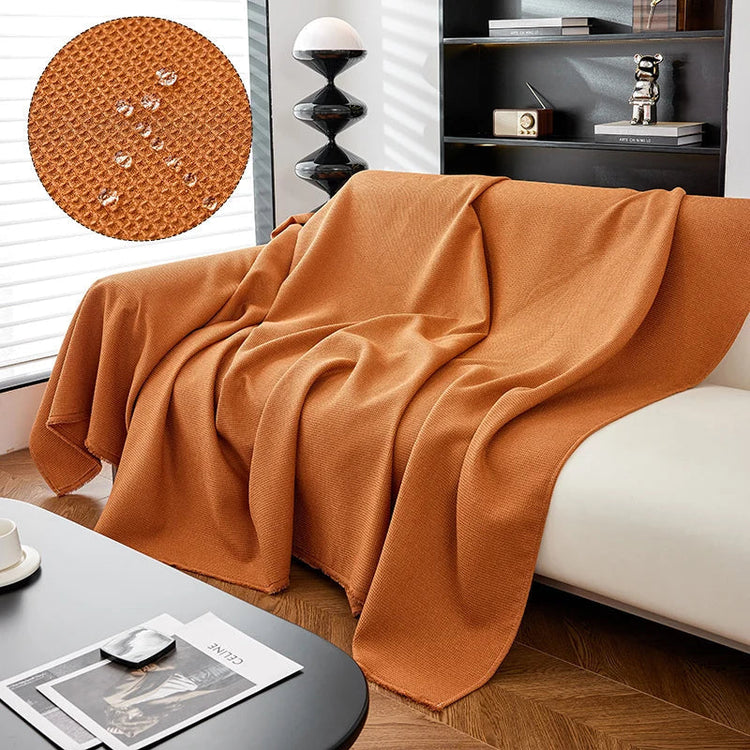 Jeté de canapé imperméable texture gaufrée orange