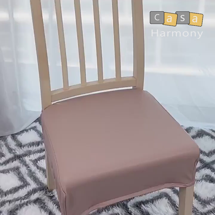 Housse pour assise de chaise simili cuir imperméable taupe