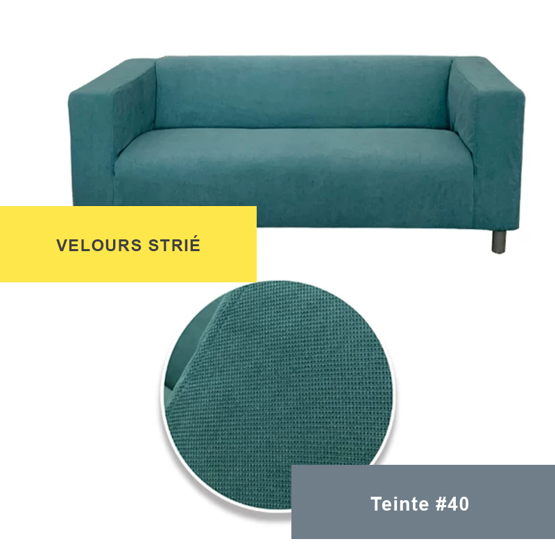 Housse pour canapé IKEA KLIPPAN velours strié 04