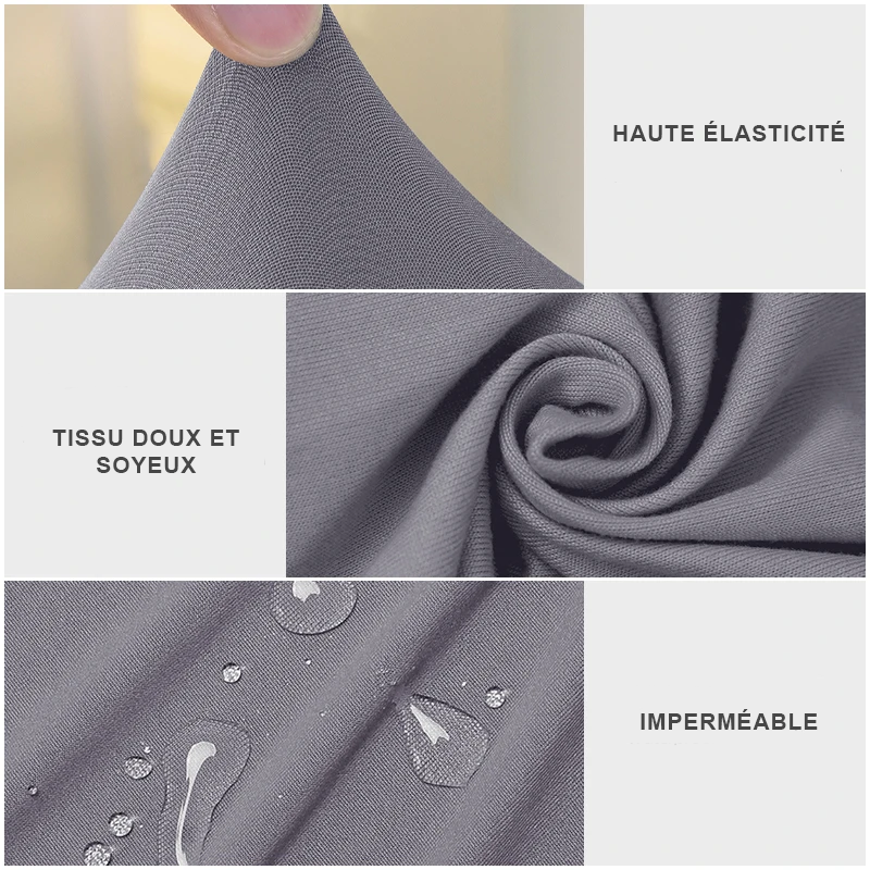 zoom tissu extensible imperméable gris 